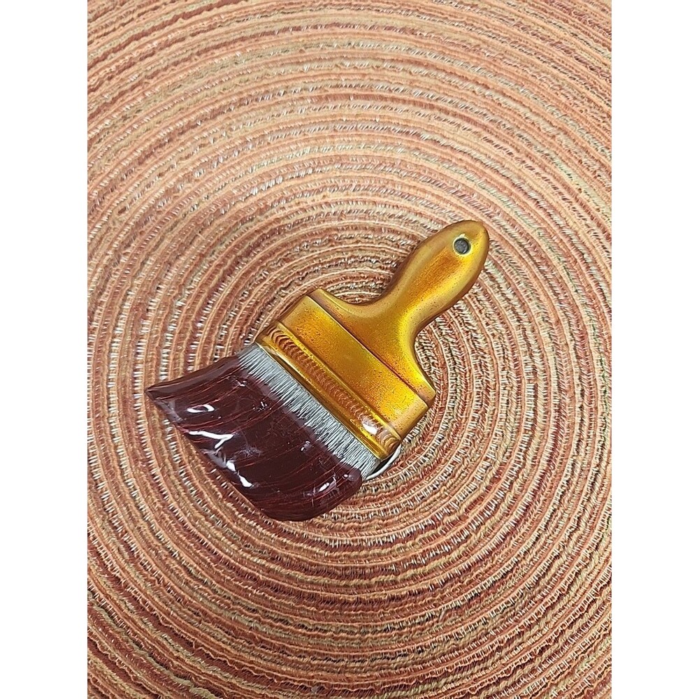 Vintage Enamel Belt Buckle~Bergamot Brass Works 1980 Paint Brush Candy Apple Red
